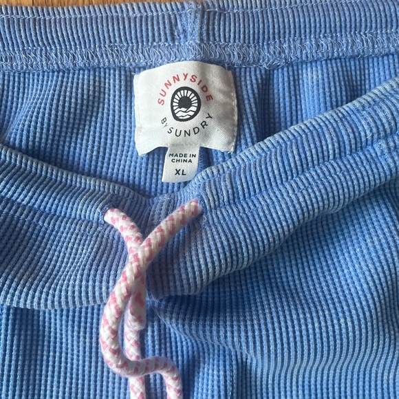 Sundry Pants Womens Large Blue Sunnyside Waffle Knit Jogger - Picture 2 of 3